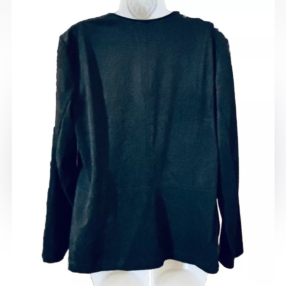 J. Jill Faux Suede Zip Up Soft Moto Jacket Black Women’s Size M - Picture 3 of 12